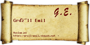 Grüll Emil névjegykártya
